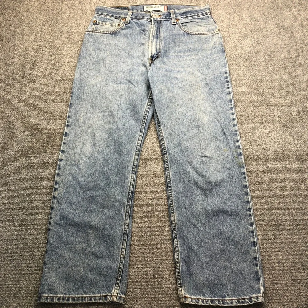 Levis 505 Regular Fit Jeans Mens 34x30 Medium Wash Blue Denim Straight Leg Pants